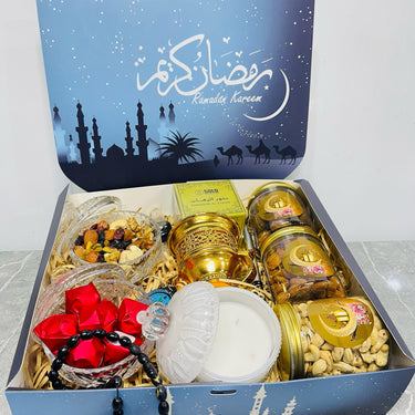Ramadan Kareem Gift Box with Nuts, Chocolates and Bakhor